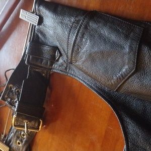 Black leather chaps